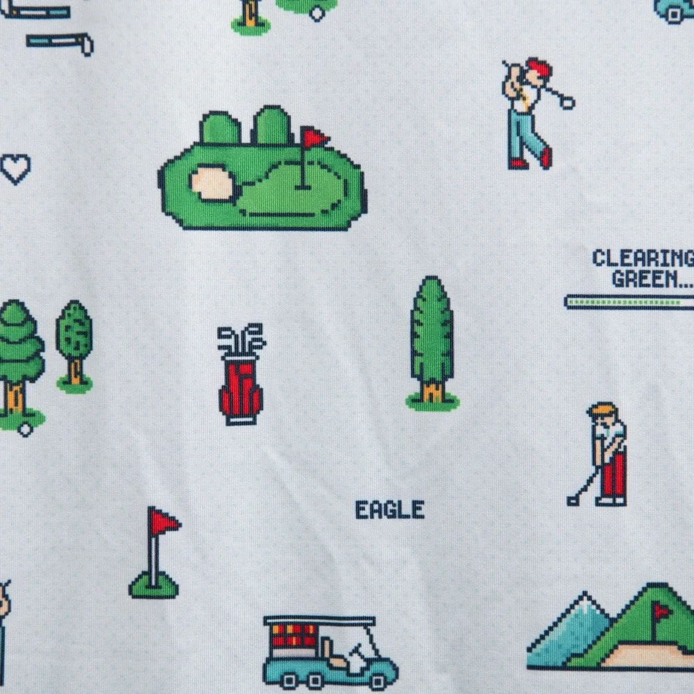 Waggle Golf Polo Sz L Retro Gaming 8Bit Pixel Mario Style Performance Athleisure - Picture 4 of 5